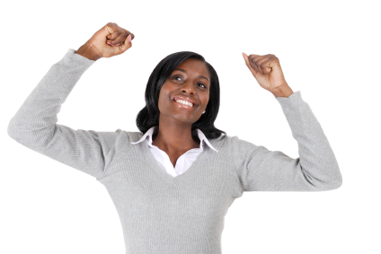 Business woman celebrating success Business woman celebrating success